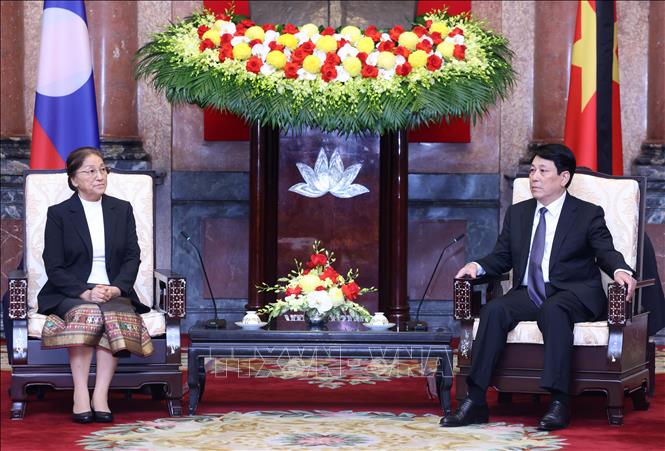 Chủ tịch nước Lương Cường tiếp Phó Chủ tịch nước Lào dự viếng Nguyên Chủ tịch nước Trần Đức Lương
